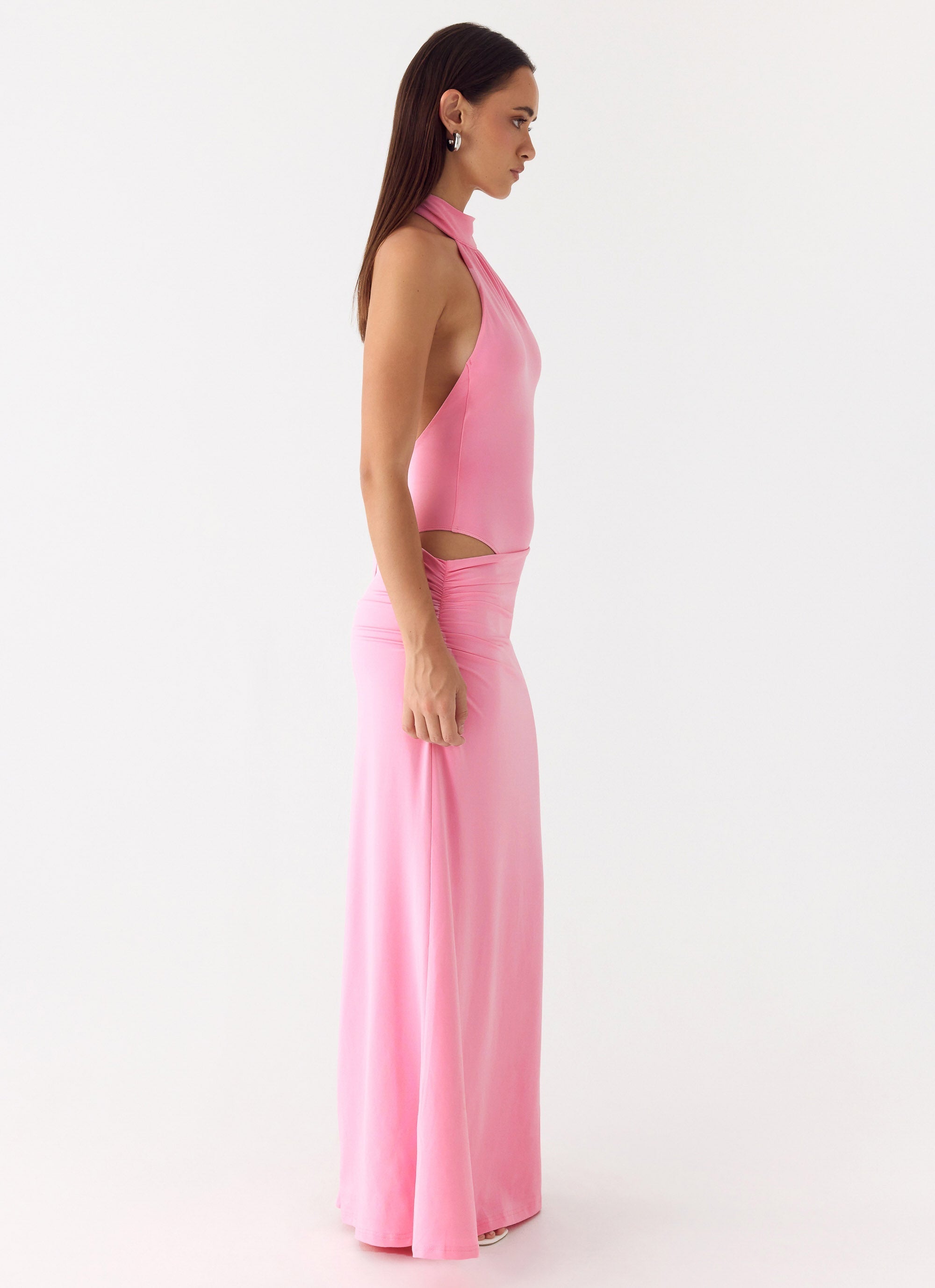 On My Way Bodysuit Maxi Dress - Pink