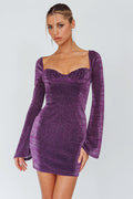 Dreaming Of Rome Laced Back Mini Dress Sparkle Grape by Selfie Leslie