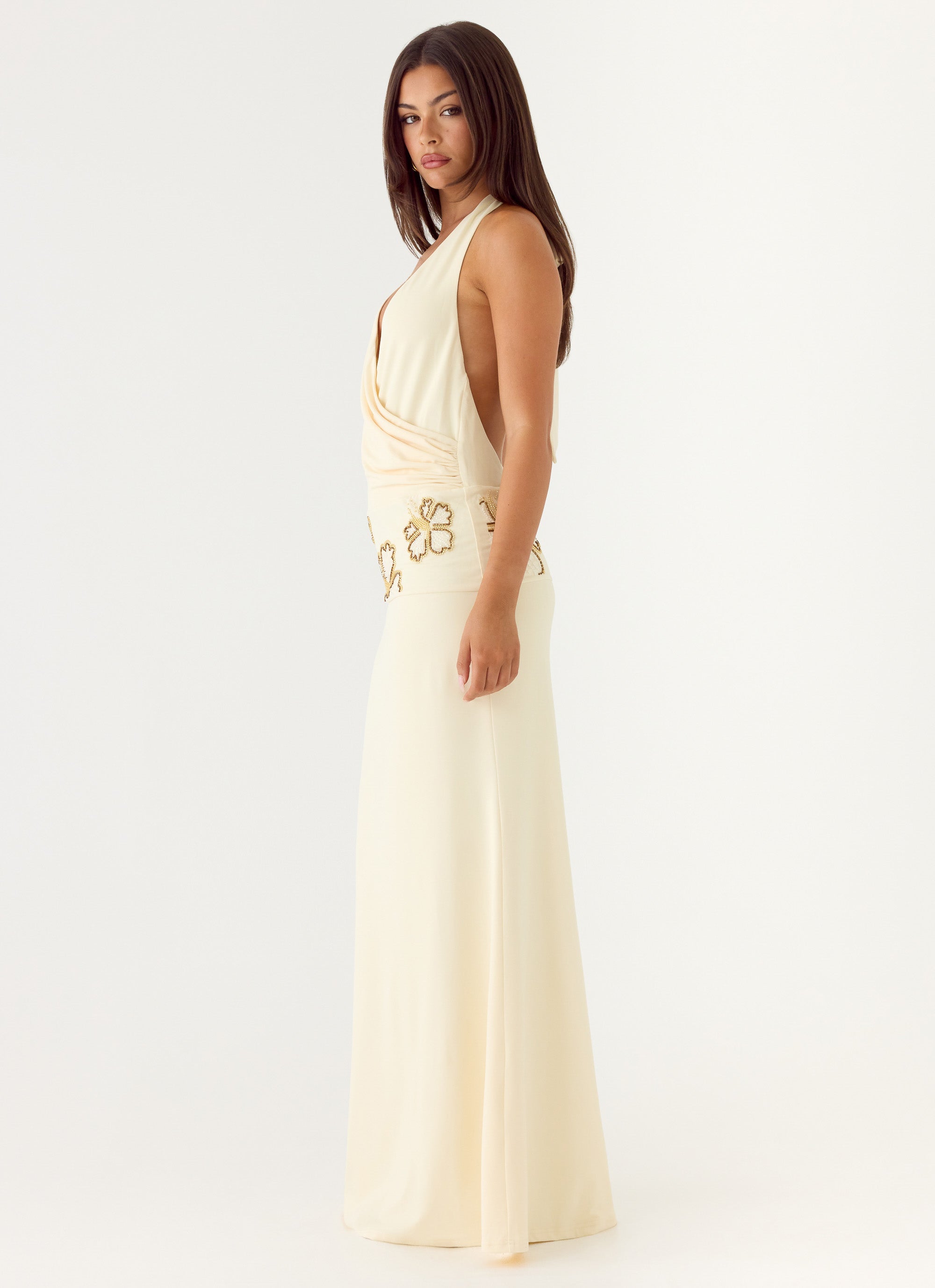Sandrine Beaded Maxi Dress - Yellow
