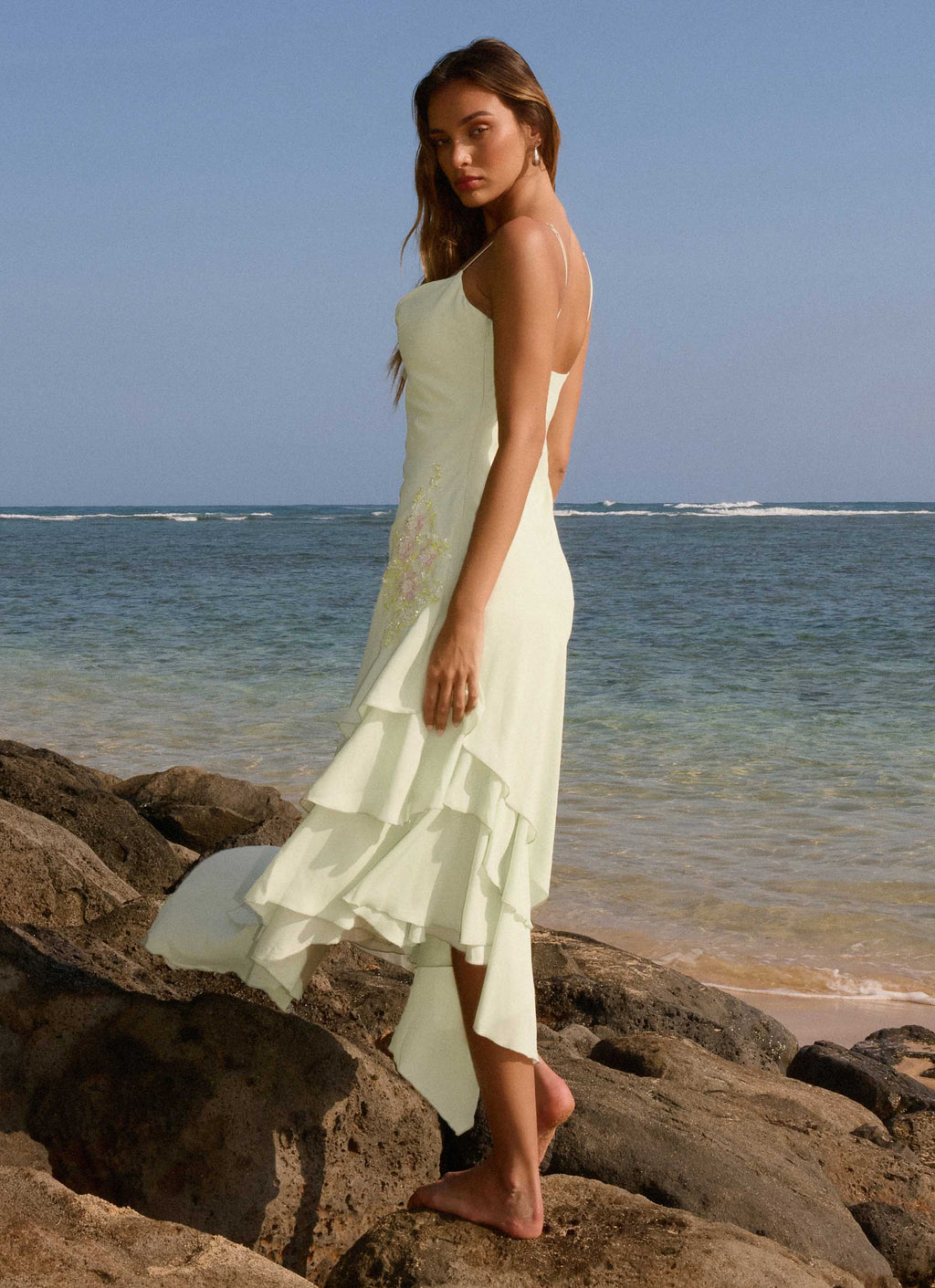 Trisette Midi Dress - Lime