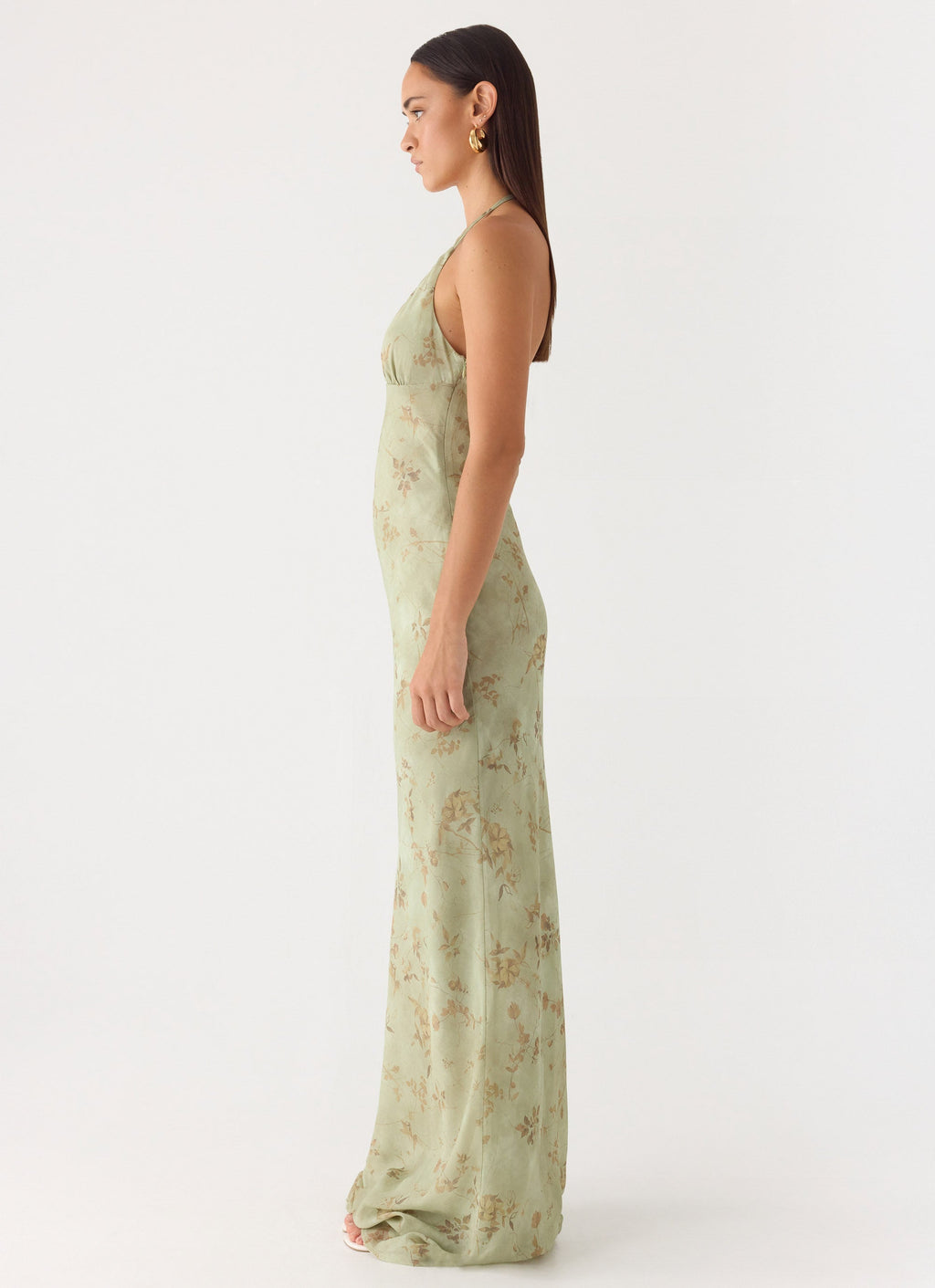 Ultra Quiet Halter Maxi Dress - Wispy Fern