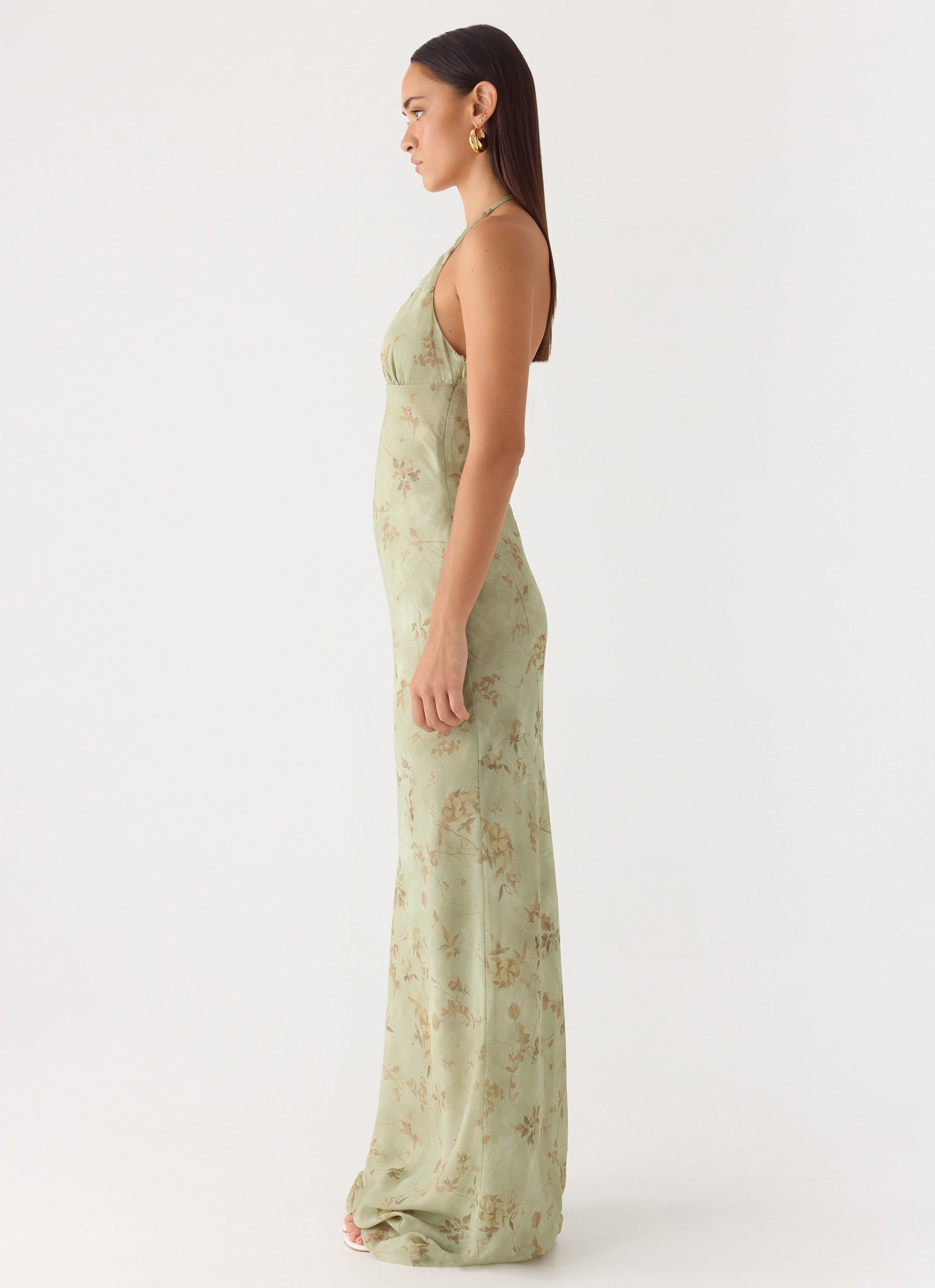 Ultra Quiet Halter Maxi Dress - Wispy Fern
