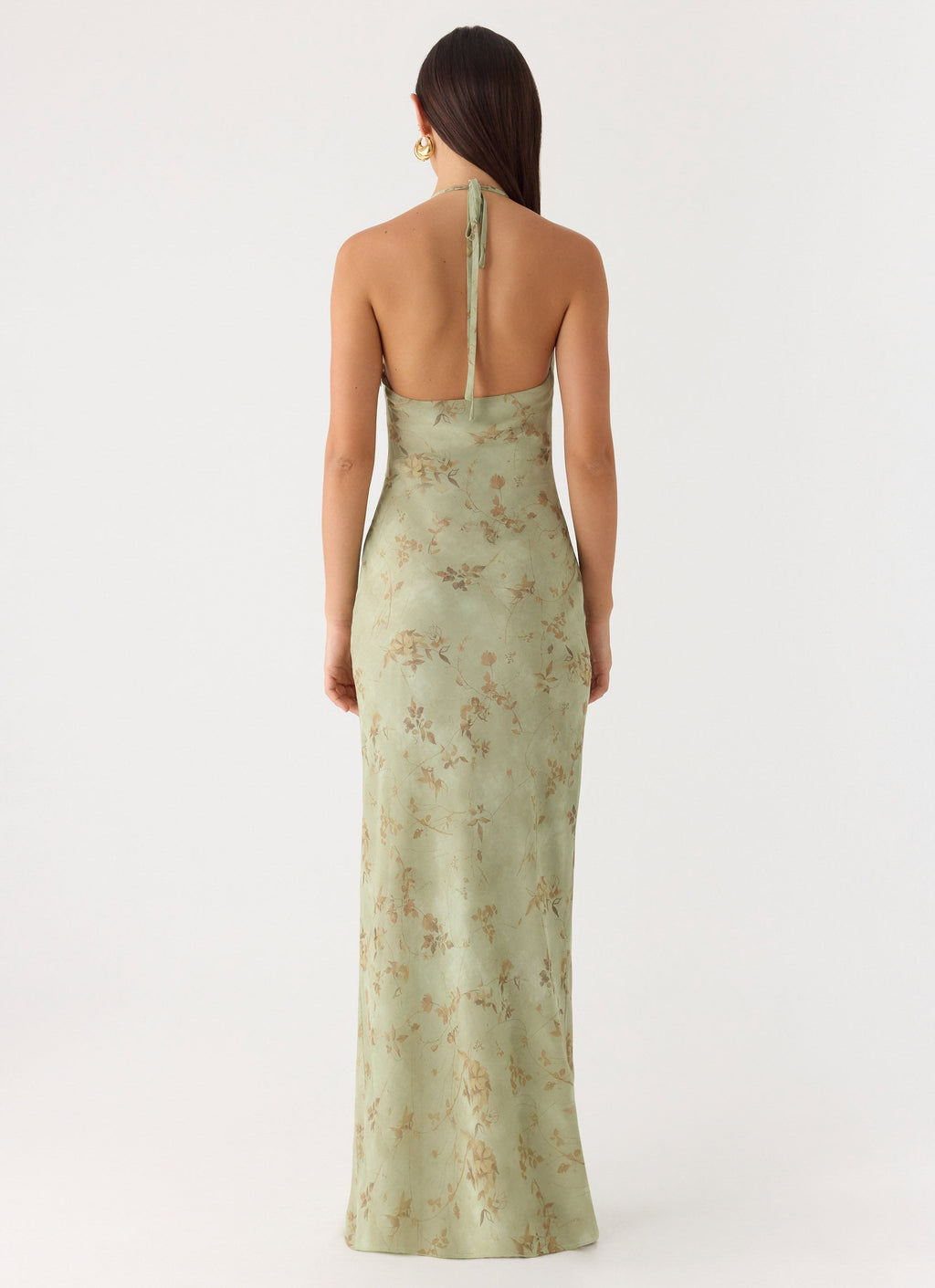 Ultra Quiet Halter Maxi Dress - Wispy Fern
