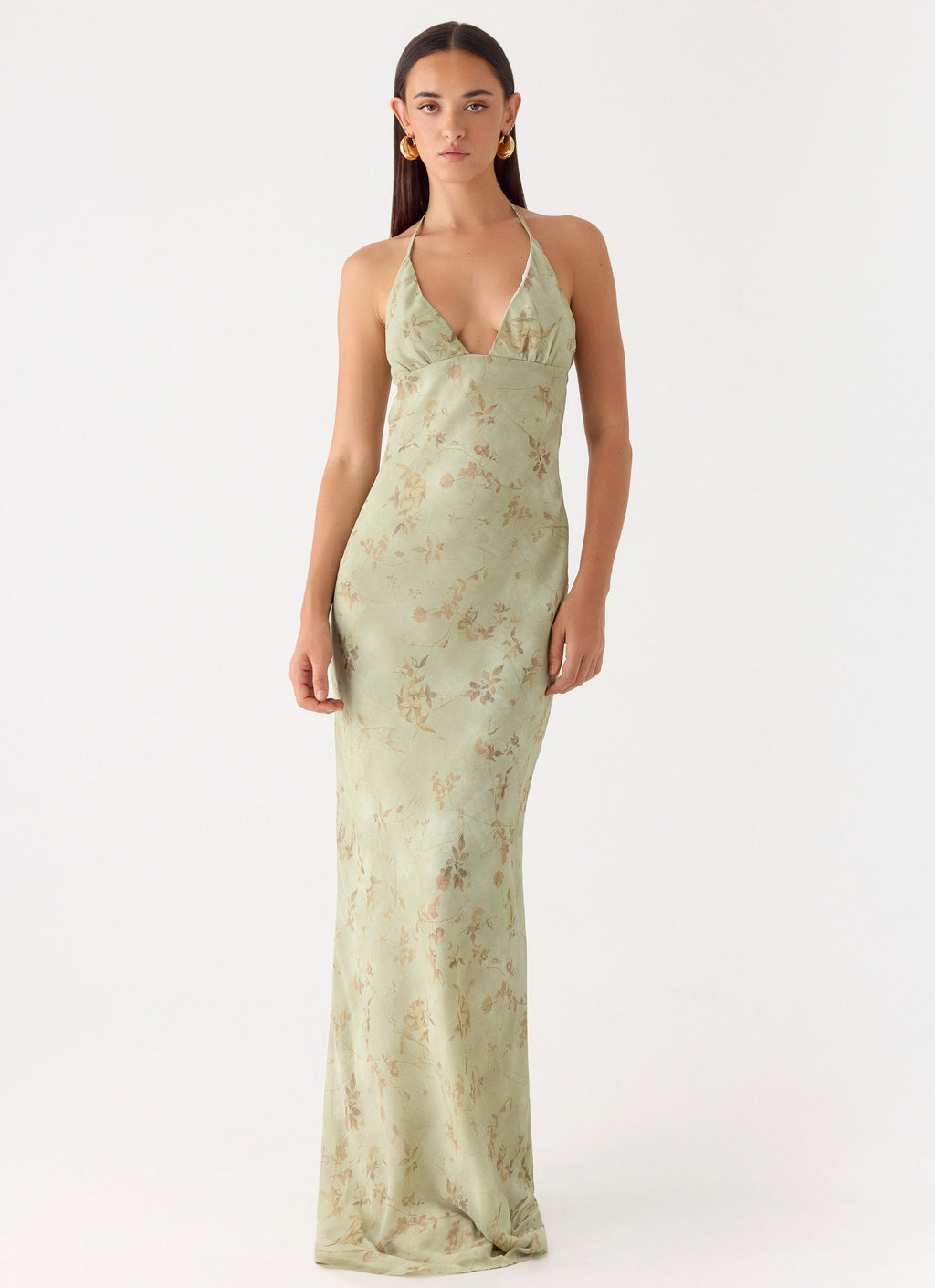 Ultra Quiet Halter Maxi Dress - Wispy Fern