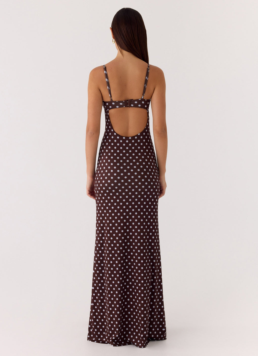Vamonos Maxi Dress - Chocolate Blue Dot