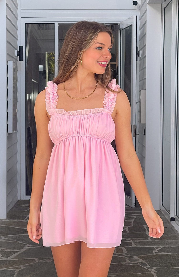 Elegeleges Pink Mini dress
