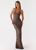 Zecca Lace Maxi Dress - Chocolate