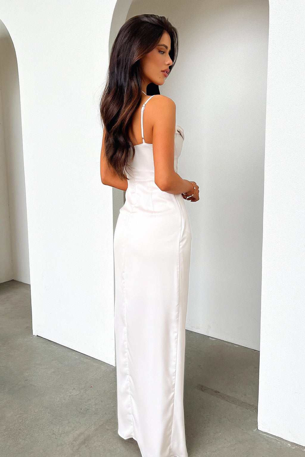 Aiana Satin Maxi Dress - Champagne