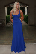 Alara Lace-Up Back Maxi Dress - Navy