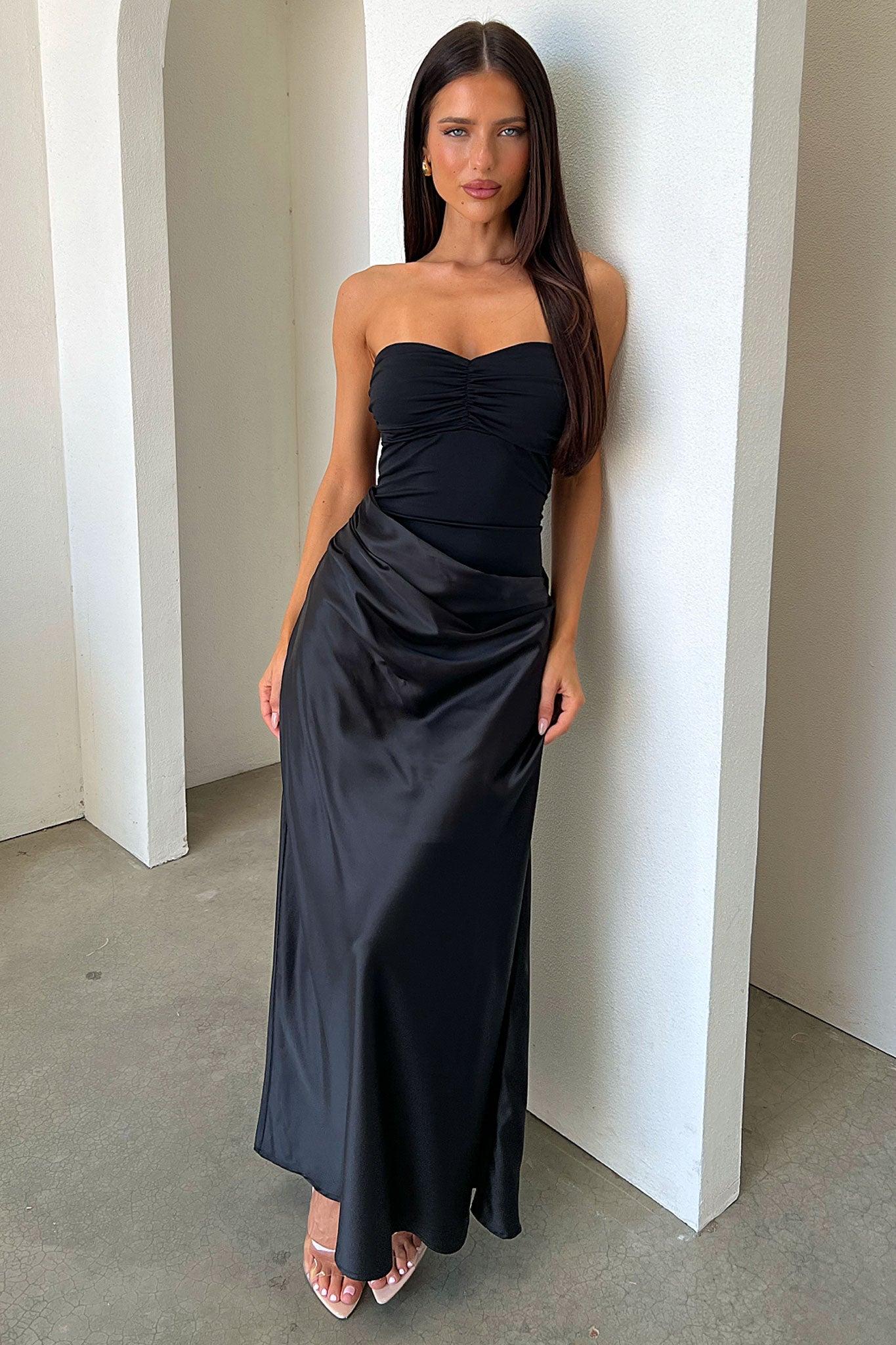 Amery Strapless Maxi Dress - Black