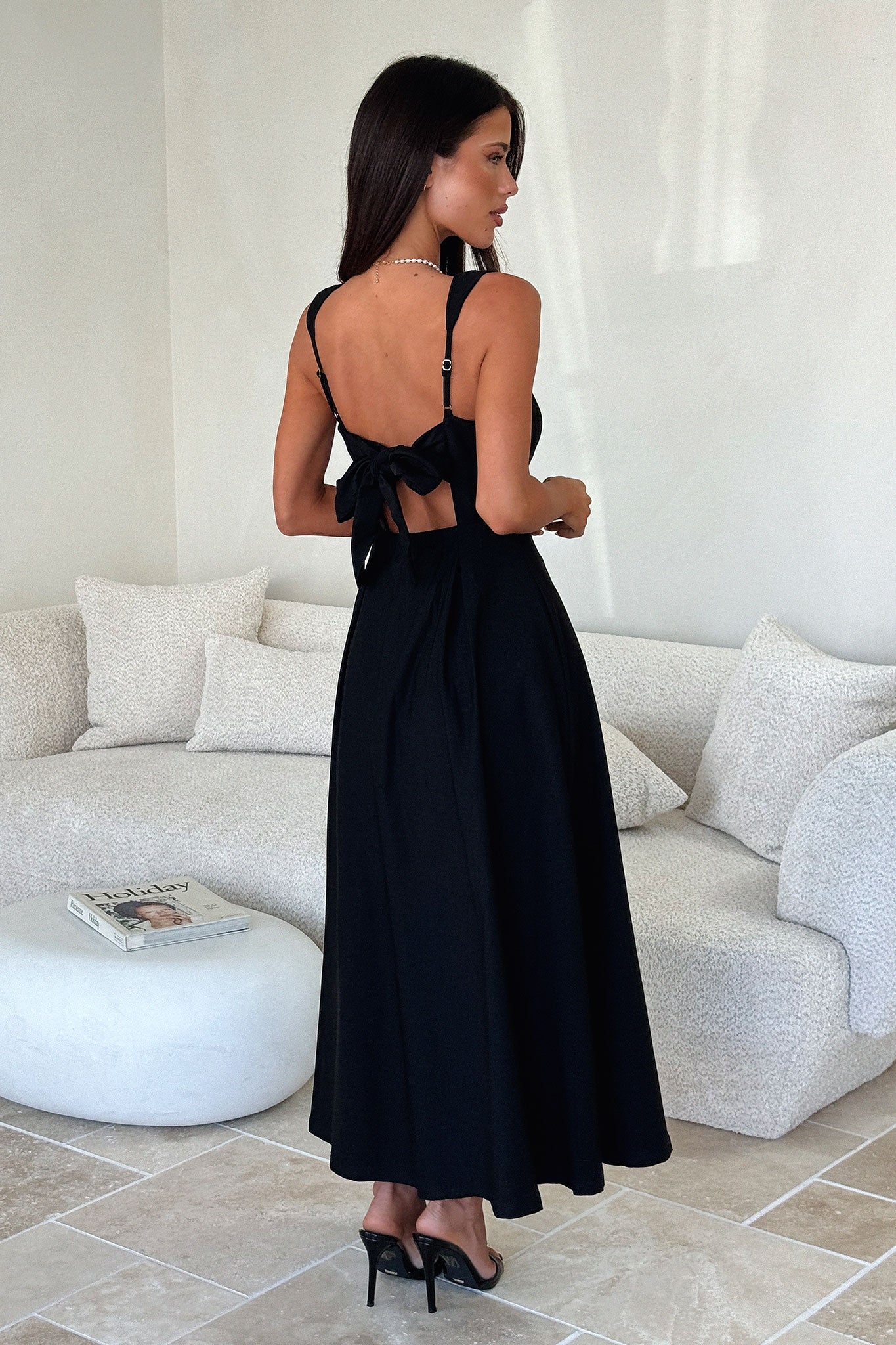 Chantelle Square Neck Midi Dress - Black