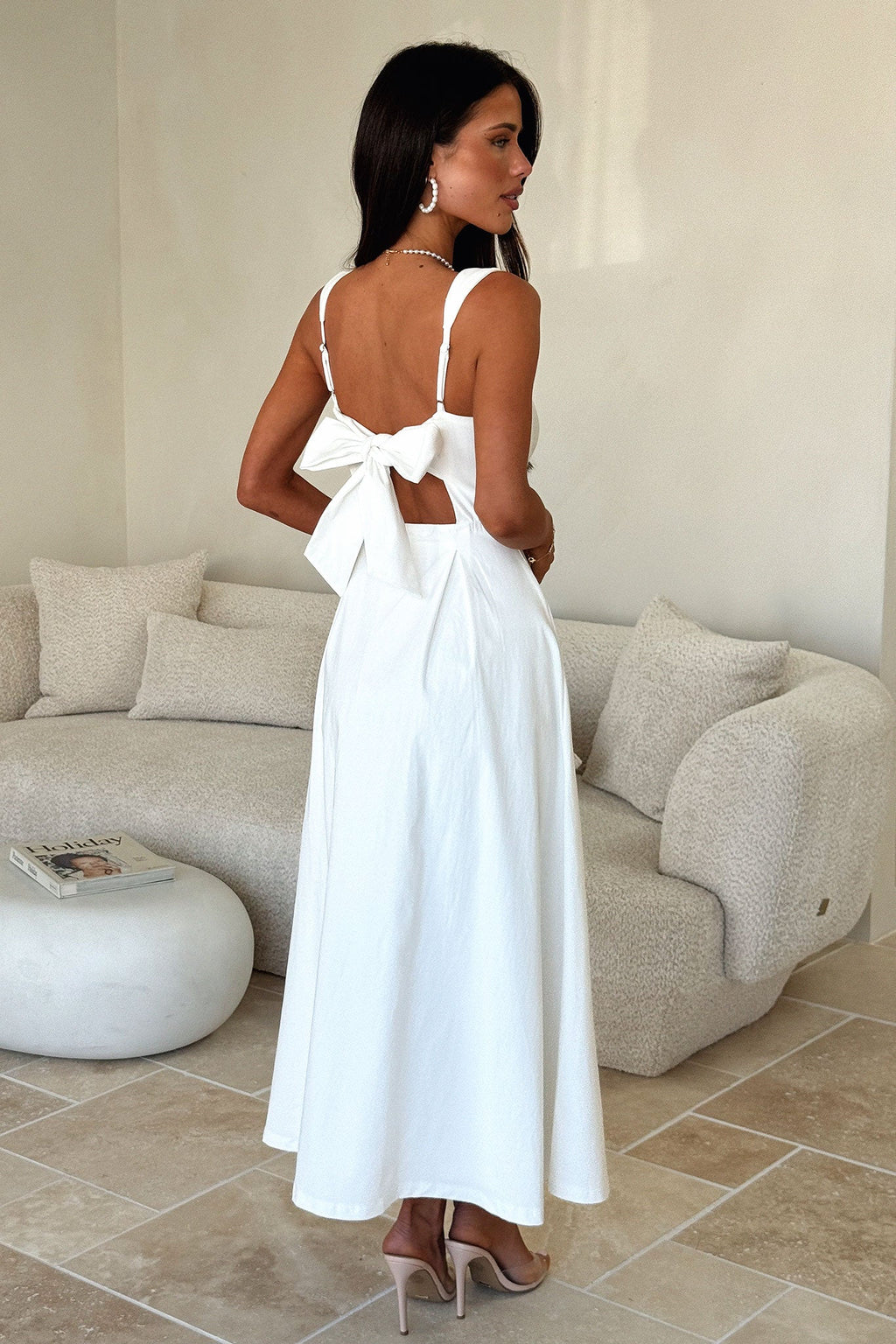 Chantelle Square Neck Midi Dress - White