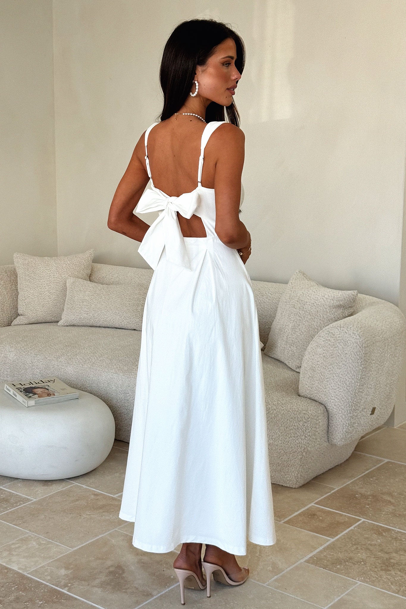 Chantelle Square Neck Midi Dress - White