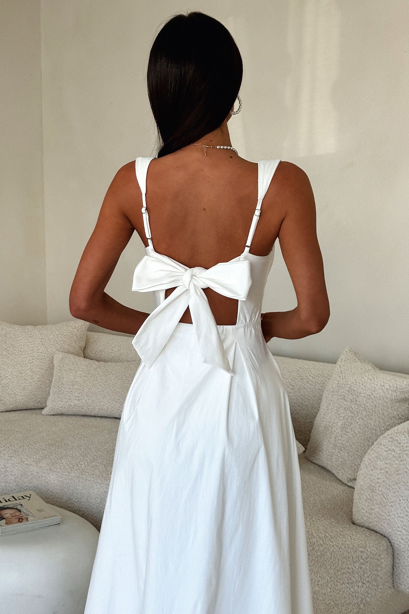 Chantelle Square Neck Midi Dress - White