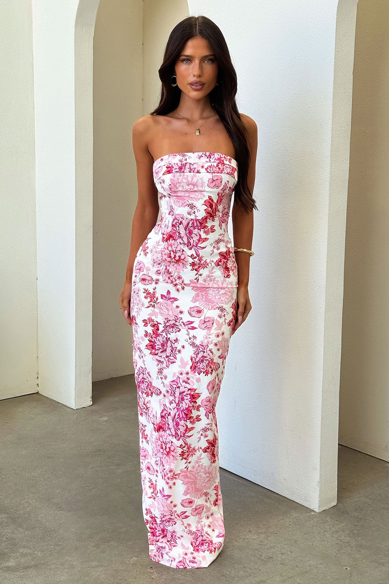 Charms Maxi Dress - Pink Floral