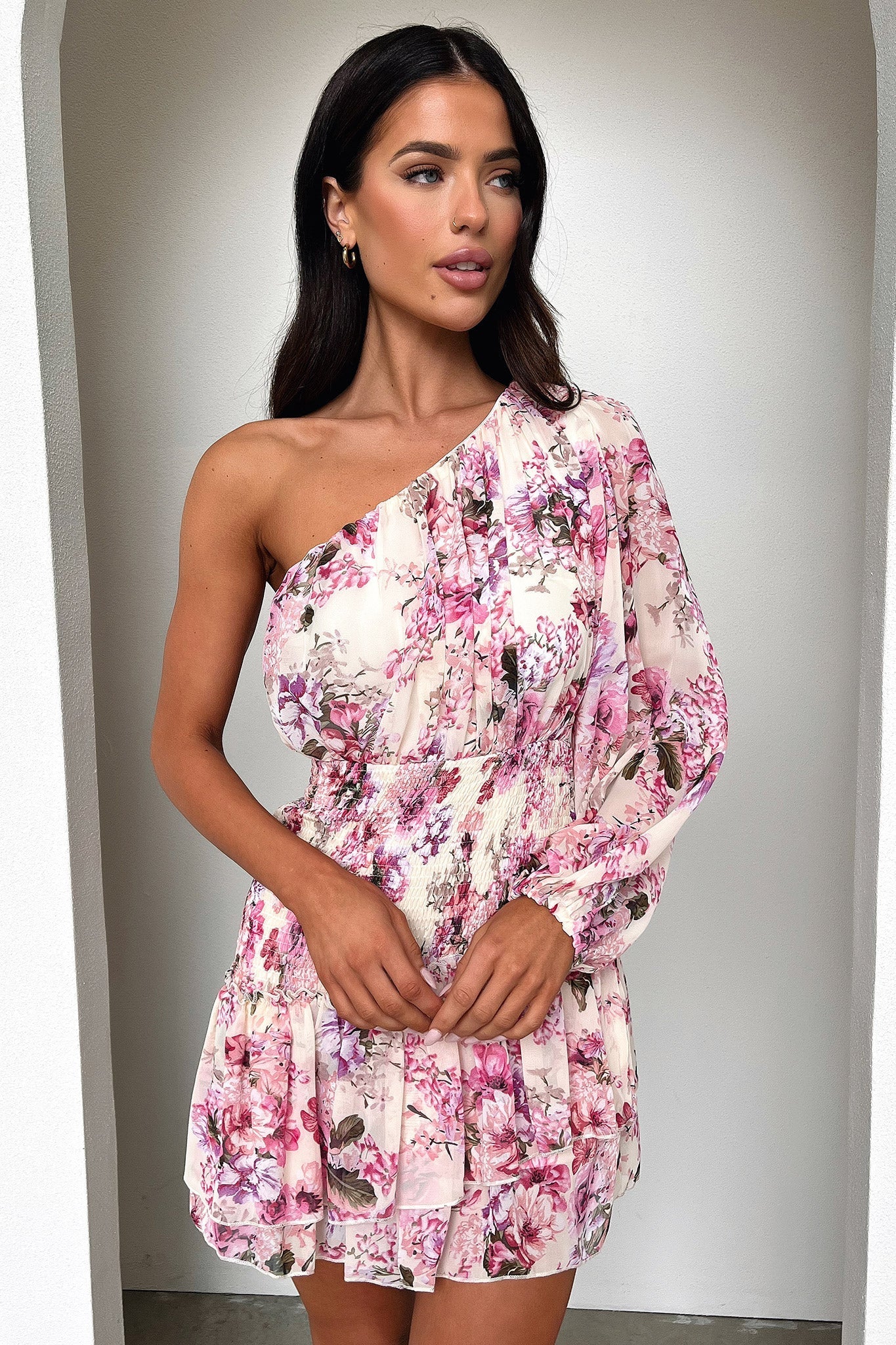 Katina Mini Dress - Pink Floral