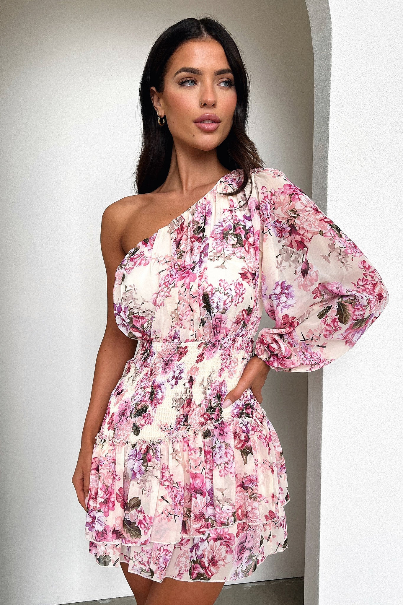 Katina Mini Dress - Pink Floral