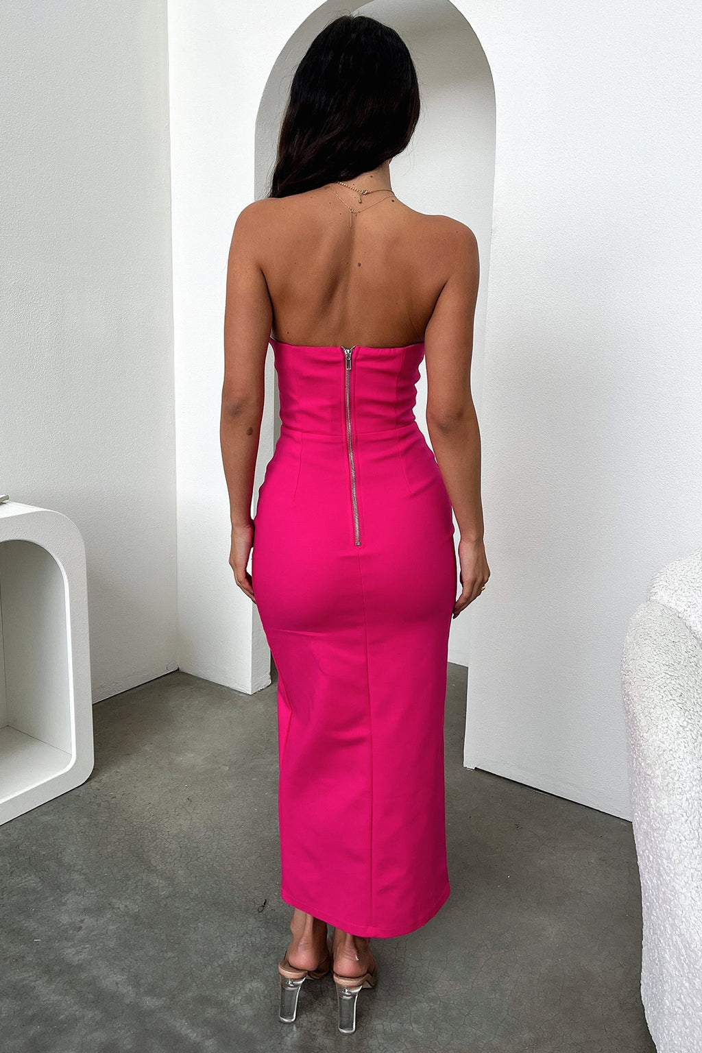 Lane Strapless Maxi Dress - Pink