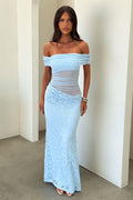 Oceana Off-Shoulder Maxi Dress - Baby Blue