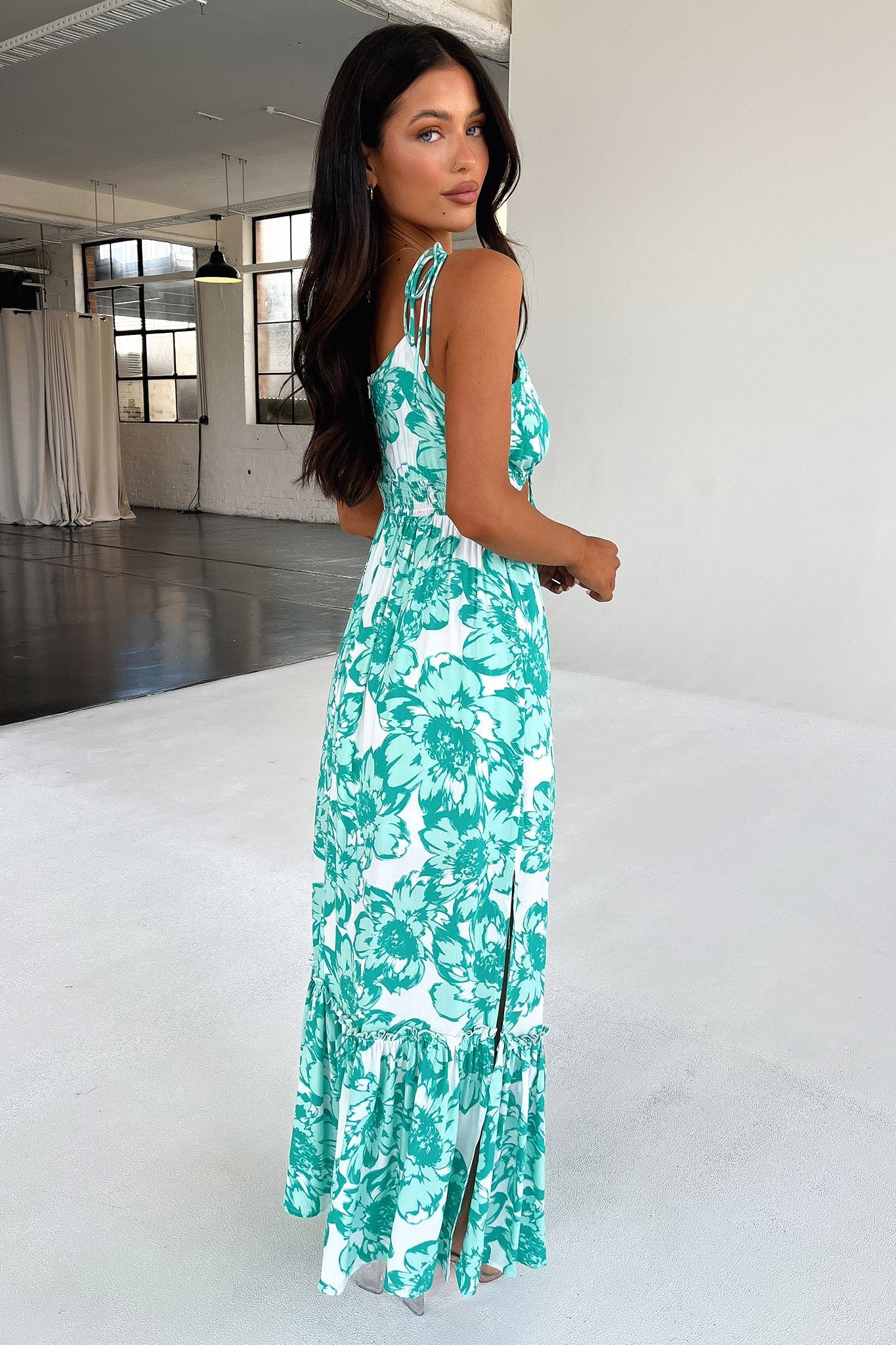 Primerose Maxi Dress - Green Floral