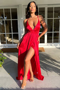 Scarlett Halter Maxi Dress - Red