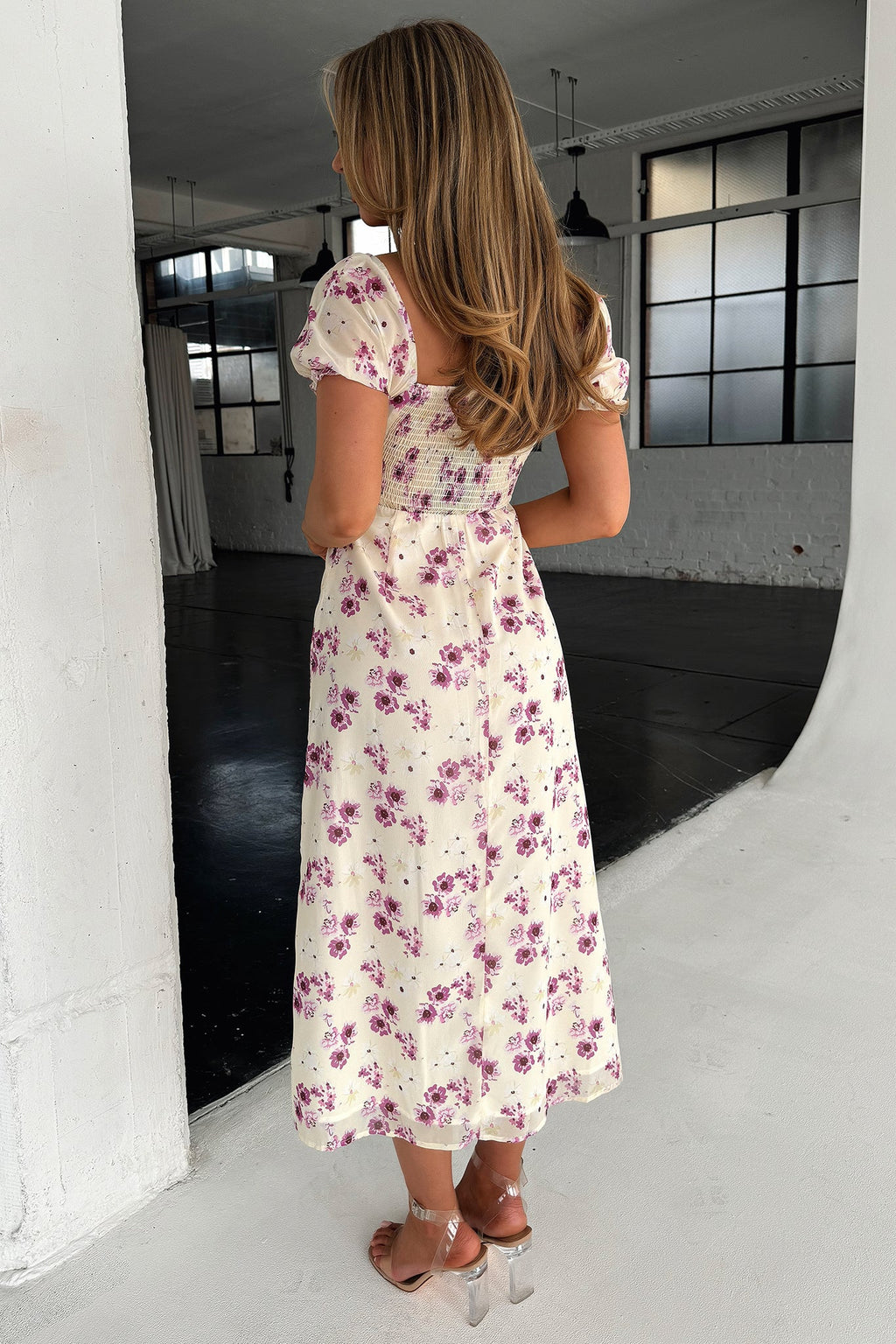 Solem Midi Dress - Yellow Floral