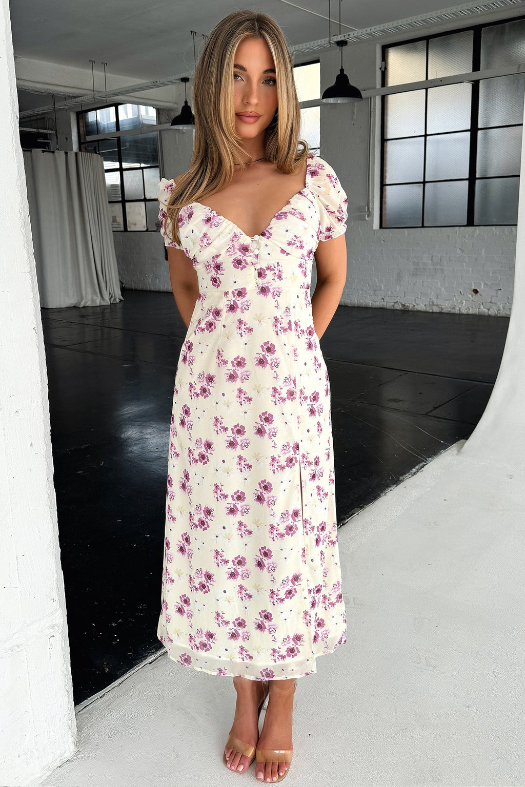 Solem Midi Dress - Yellow Floral