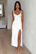 Sorrento Satin Maxi Dress - White