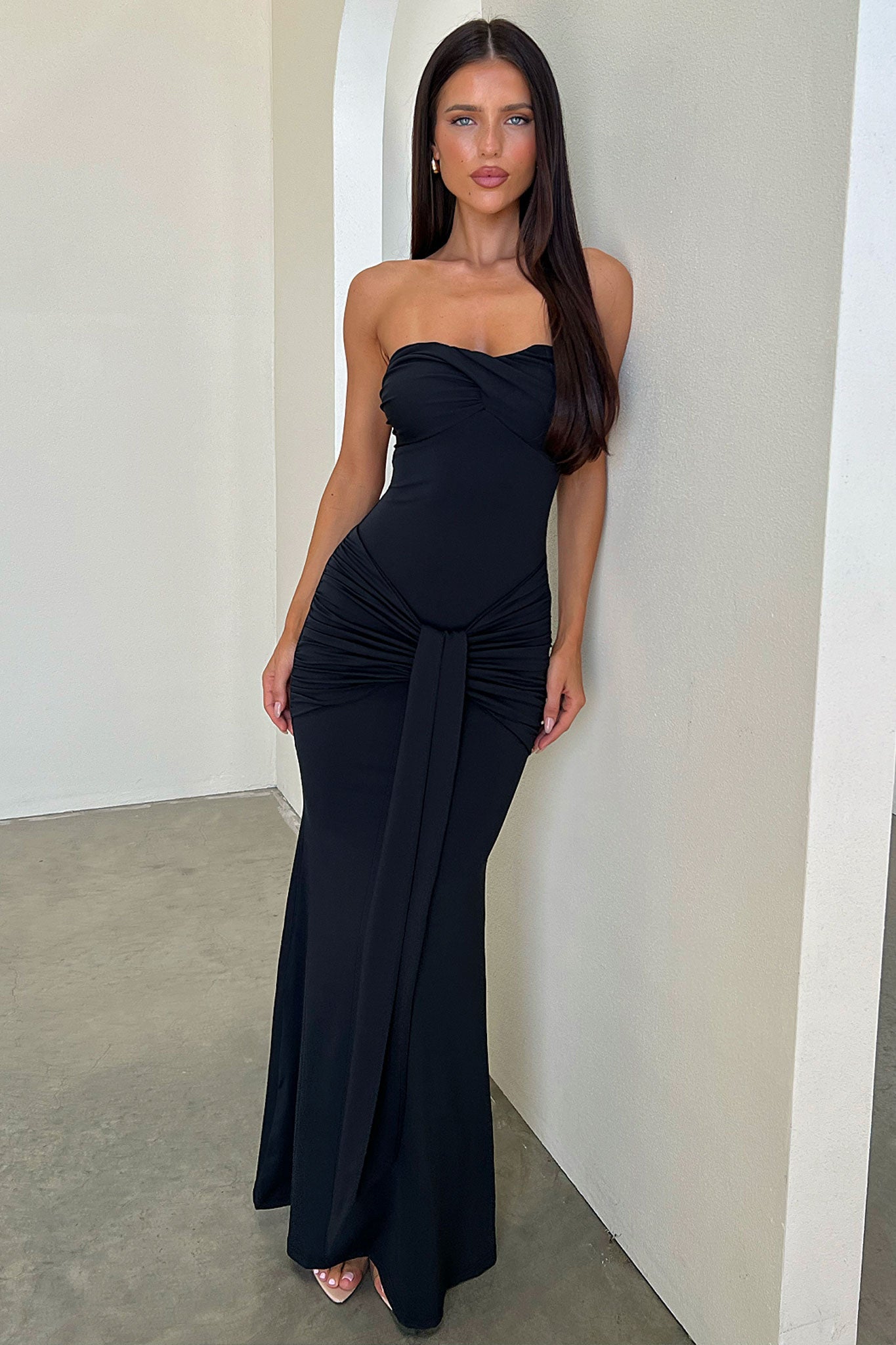 Taryn Strapless Maxi Dress - Black