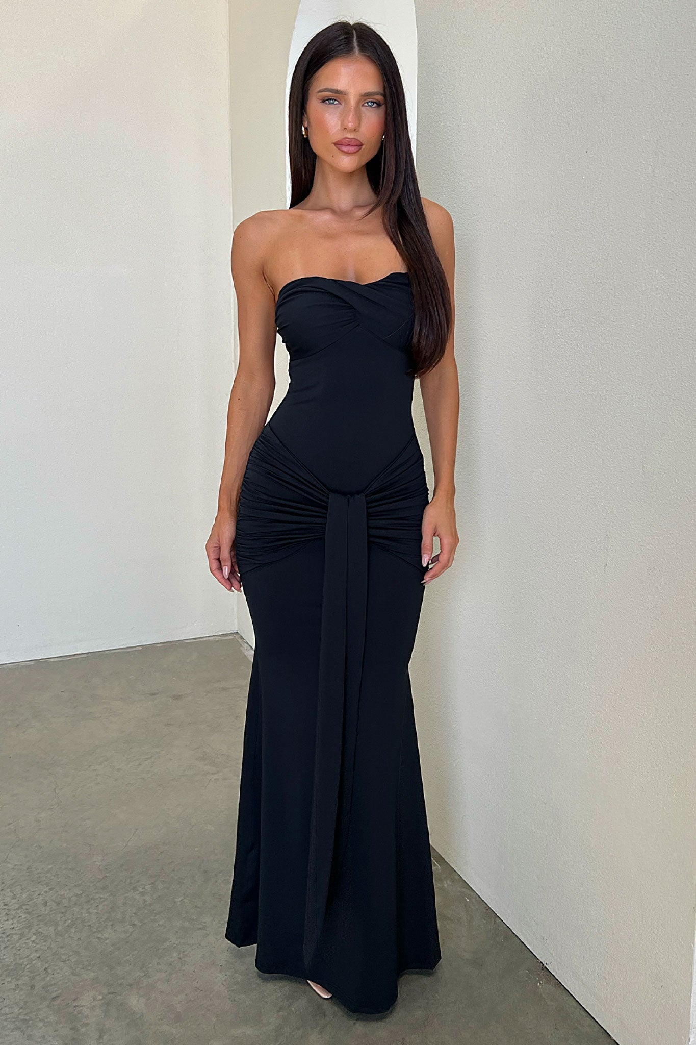 Taryn Strapless Maxi Dress - Black