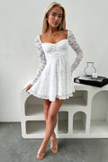 Tate Long Sleeve Lace Dress - White