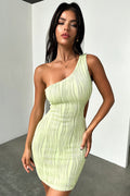 Trami One Shoulder Mini Dress - Green