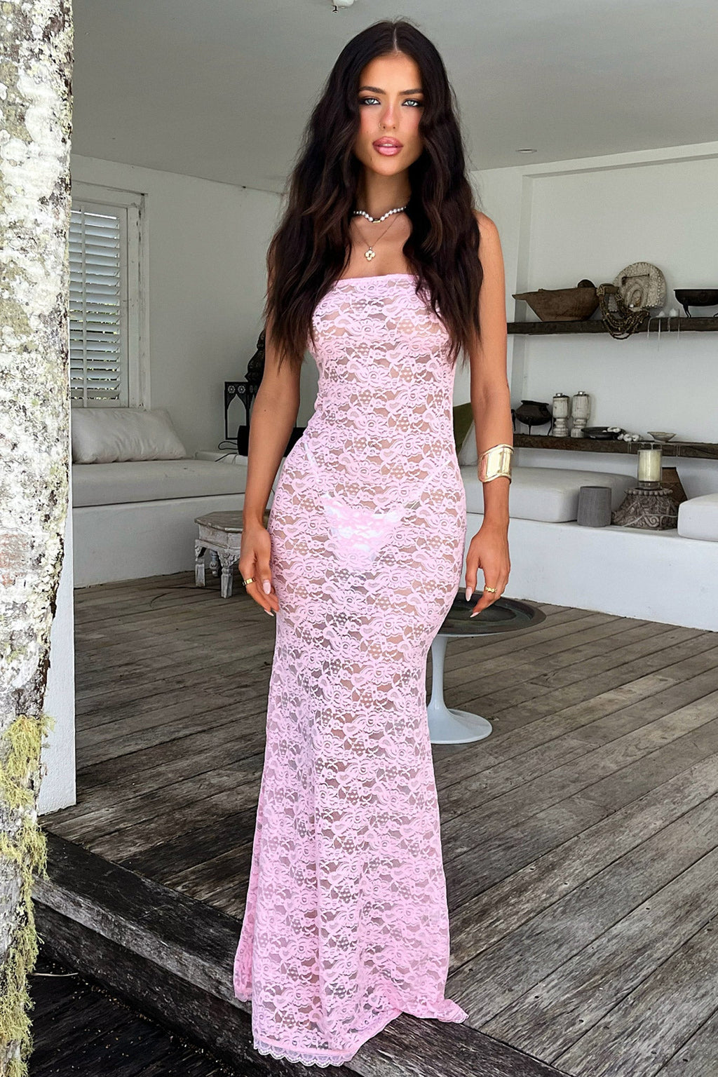 Veradi Maxi Dress - Baby Pink